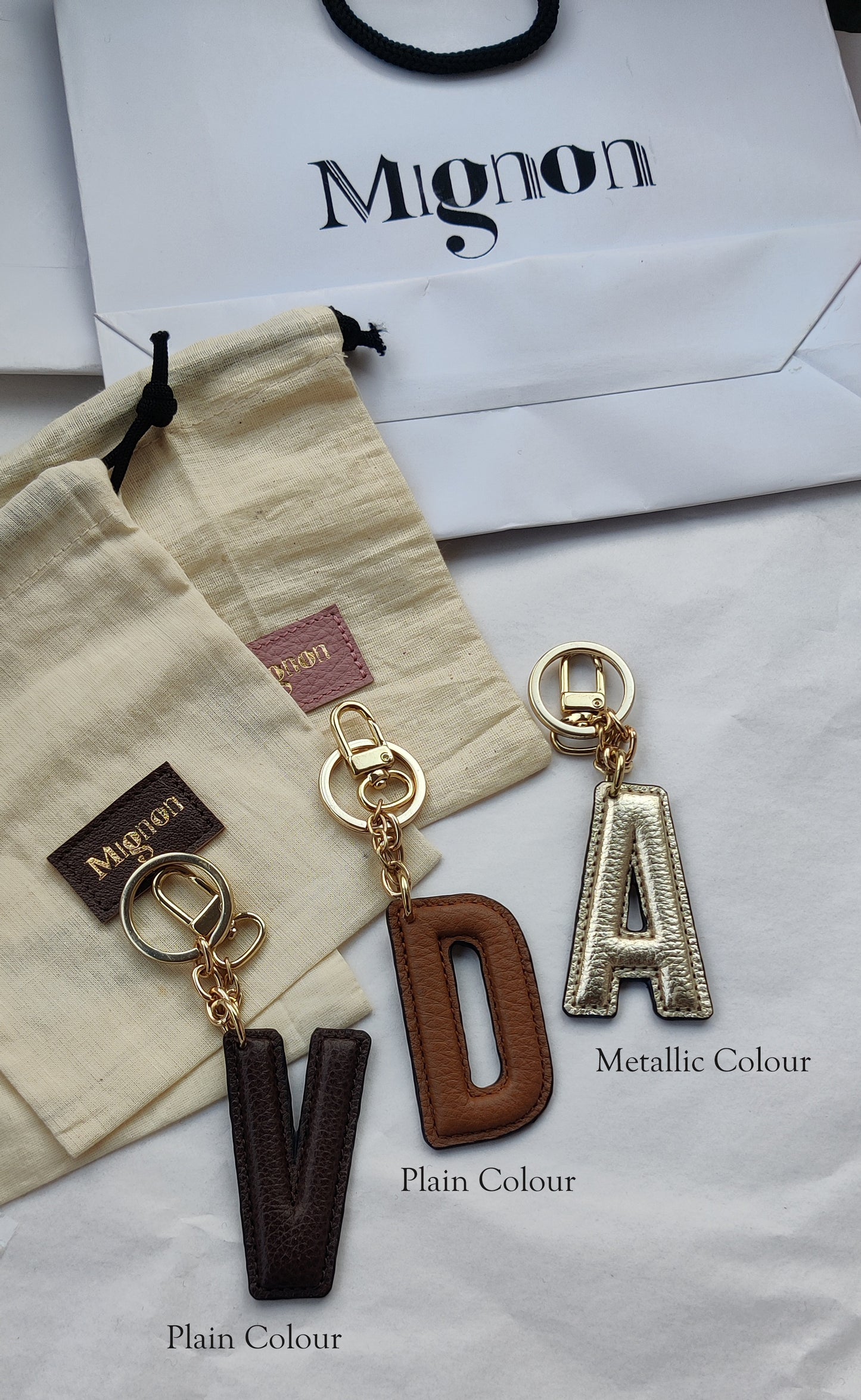 Letter Charms Keyrings